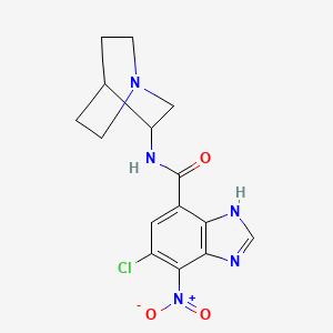 molecular formula C15H16ClN5O3 B13377330 N-(1-azabicyclo[2.2.2]octan-3-yl)-6-chloro-7-nitro-1H-benzimidazole-4-carboxamide 