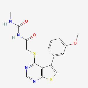 molecular formula C17H16N4O3S2 B13377333 N-({[5-(3-methoxyphenyl)thieno[2,3-d]pyrimidin-4-yl]sulfanyl}acetyl)-N'-methylurea 