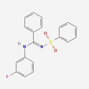 molecular formula C19H15FN2O2S B13377392 N-[[(3-fluorophenyl)imino](phenyl)methyl]benzenesulfonamide 