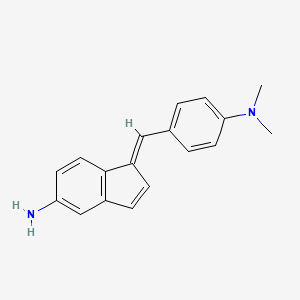 molecular formula C18H18N2 B13377424 N-{4-[(5-amino-1H-inden-1-ylidene)methyl]phenyl}-N,N-dimethylamine 