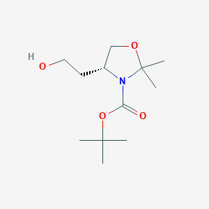 molecular formula C12H23NO4 B1337745 (R)-Tert-butyl 4-(2-hydroxyethyl)-2,2-dimethyloxazolidine-3-carboxylate CAS No. 201404-86-6