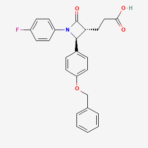 molecular formula C25H22FNO4 B1337746 3-((2S,3R)-2-(4-(Benzyloxy)phenyl)-1-(4-fluorophenyl)-4-oxoazetidin-3-yl)propanoic acid CAS No. 204589-82-2