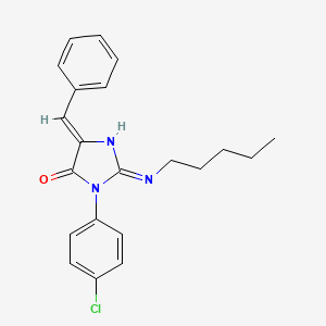 molecular formula C21H22ClN3O B13377467 (5Z)-5-benzylidene-3-(4-chlorophenyl)-2-(pentylamino)imidazol-4-one 