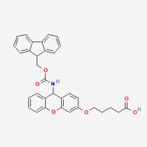 molecular formula C33H29NO6 B1337764 5-[[9-[(9H-Fluoren-9-ylmethoxycarbonyl)amino]-9H-xanthen-3-yl]oxy]valeric acid 