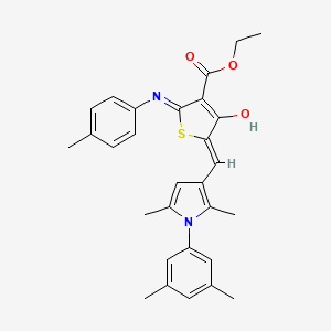 molecular formula C29H30N2O3S B13377734 ethyl (5Z)-5-[[1-(3,5-dimethylphenyl)-2,5-dimethylpyrrol-3-yl]methylidene]-2-(4-methylanilino)-4-oxothiophene-3-carboxylate 