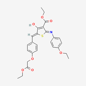 molecular formula C26H27NO7S B13377751 Ethyl 2-(4-ethoxyanilino)-5-[4-(2-ethoxy-2-oxoethoxy)benzylidene]-4-oxo-4,5-dihydro-3-thiophenecarboxylate 