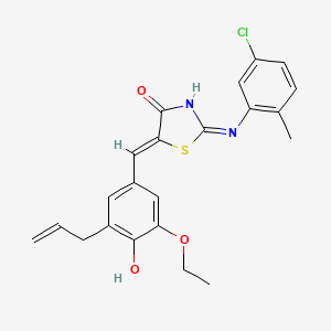 molecular formula C22H21ClN2O3S B13377760 (5Z)-2-(5-chloro-2-methylanilino)-5-[(3-ethoxy-4-hydroxy-5-prop-2-enylphenyl)methylidene]-1,3-thiazol-4-one 