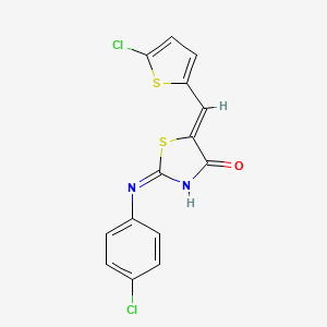 molecular formula C14H8Cl2N2OS2 B13377878 (5Z)-2-(4-chloroanilino)-5-[(5-chlorothiophen-2-yl)methylidene]-1,3-thiazol-4-one 