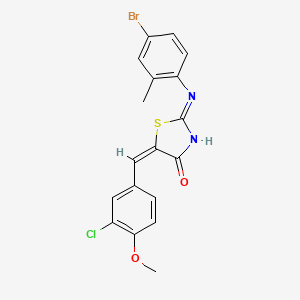 molecular formula C18H14BrClN2O2S B13378029 (5E)-2-(4-bromo-2-methylanilino)-5-[(3-chloro-4-methoxyphenyl)methylidene]-1,3-thiazol-4-one 