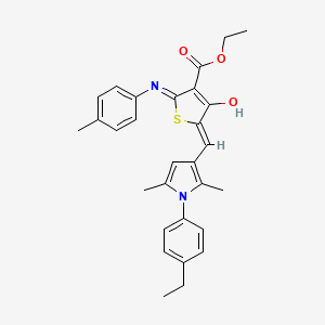 molecular formula C29H30N2O3S B13378056 ethyl (5Z)-5-[[1-(4-ethylphenyl)-2,5-dimethylpyrrol-3-yl]methylidene]-2-(4-methylanilino)-4-oxothiophene-3-carboxylate 