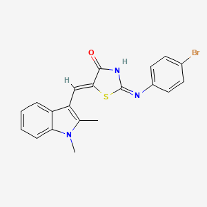 molecular formula C20H16BrN3OS B13378077 (5Z)-2-(4-bromoanilino)-5-[(1,2-dimethylindol-3-yl)methylidene]-1,3-thiazol-4-one 