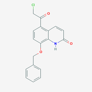 molecular formula C18H14ClNO3 B1337817 8-(Benzyloxy)-5-(2-chloroacetyl)quinolin-2(1H)-one CAS No. 63404-86-4