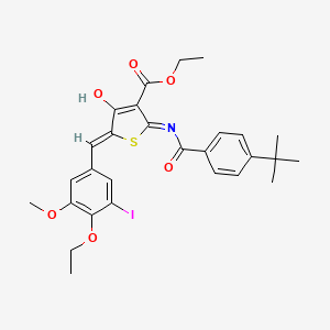 molecular formula C28H30INO6S B13378330 ethyl (5Z)-2-[(4-tert-butylbenzoyl)amino]-5-[(4-ethoxy-3-iodo-5-methoxyphenyl)methylidene]-4-oxothiophene-3-carboxylate 