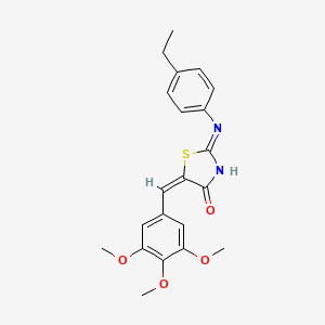 molecular formula C21H22N2O4S B13378344 (5E)-2-(4-ethylanilino)-5-[(3,4,5-trimethoxyphenyl)methylidene]-1,3-thiazol-4-one 