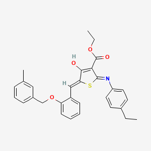 molecular formula C30H29NO4S B13378484 ethyl (5Z)-2-(4-ethylanilino)-5-[[2-[(3-methylphenyl)methoxy]phenyl]methylidene]-4-oxothiophene-3-carboxylate 