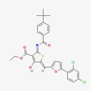 molecular formula C29H25Cl2NO5S B13378613 ethyl (5Z)-2-[(4-tert-butylbenzoyl)amino]-5-[[5-(2,4-dichlorophenyl)furan-2-yl]methylidene]-4-oxothiophene-3-carboxylate 