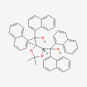 molecular formula C47H38O4 B1337868 ((4R,5R)-2,2-Dimethyl-1,3-dioxolane-4,5-diyl)bis(di(naphthalen-1-yl)methanol) CAS No. 137536-94-8
