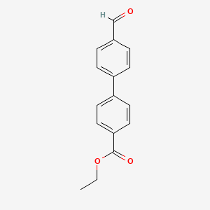 molecular formula C16H14O3 B1337879 4'-Formyl-biphenyl-4-carboxylic acid ethyl ester CAS No. 70917-02-1