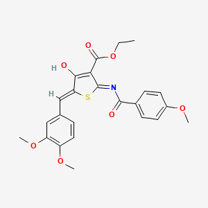 molecular formula C24H23NO7S B13378838 ethyl (5Z)-5-[(3,4-dimethoxyphenyl)methylidene]-2-[(4-methoxybenzoyl)amino]-4-oxothiophene-3-carboxylate 
