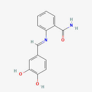 molecular formula C14H12N2O3 B13378860 2-[(3,4-Dihydroxybenzylidene)amino]benzamide 
