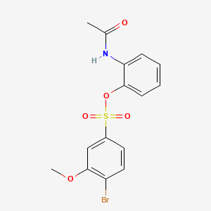 molecular formula C15H14BrNO5S B13378861 2-(Acetylamino)phenyl 4-bromo-3-methoxybenzenesulfonate 