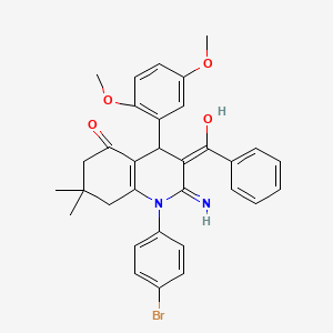 molecular formula C32H31BrN2O4 B13378877 2-amino-3-benzoyl-1-(4-bromophenyl)-4-(2,5-dimethoxyphenyl)-7,7-dimethyl-6,8-dihydro-4H-quinolin-5-one 