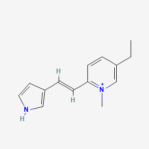 molecular formula C14H17N2+ B13378883 5-ethyl-1-methyl-2-[2-(1H-pyrrol-3-yl)vinyl]pyridinium 