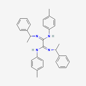 molecular formula C32H34N4 B13378926 N'~1~,N'~2~-bis(4-methylphenyl)-N~1~,N~2~-bis(1-phenylethyl)ethanediimidamide 