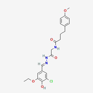 molecular formula C22H26ClN3O5 B13378971 N-[2-[2-[(Z)-(3-chloro-5-ethoxy-4-oxocyclohexa-2,5-dien-1-ylidene)methyl]hydrazinyl]-2-oxoethyl]-4-(4-methoxyphenyl)butanamide 