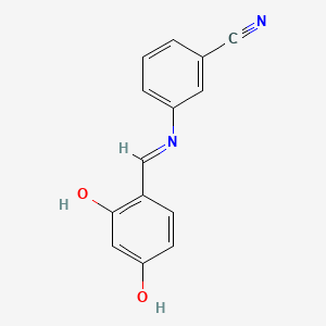 molecular formula C14H10N2O2 B13378979 Benzonitrile, 3-(2,4-dihydroxybenzylidenamino)- 