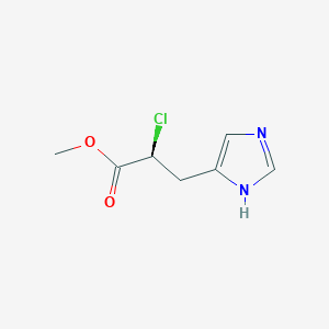 molecular formula C7H9ClN2O2 B133790 Desamino (|AS)-Chloro Histidine Methyl Ester CAS No. 64407-67-6