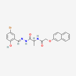 molecular formula C22H20BrN3O4 B13379002 N-[1-[2-[(E)-(3-bromo-6-oxocyclohexa-2,4-dien-1-ylidene)methyl]hydrazinyl]-1-oxopropan-2-yl]-2-naphthalen-2-yloxyacetamide 