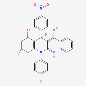 molecular formula C30H26ClN3O4 B13379050 2-amino-3-benzoyl-1-(4-chlorophenyl)-7,7-dimethyl-4-(4-nitrophenyl)-6,8-dihydro-4H-quinolin-5-one 