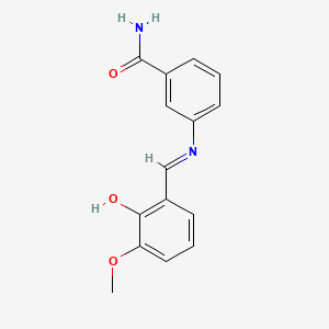 molecular formula C15H14N2O3 B13379077 3-[(2-Hydroxy-3-methoxybenzylidene)amino]benzamide 