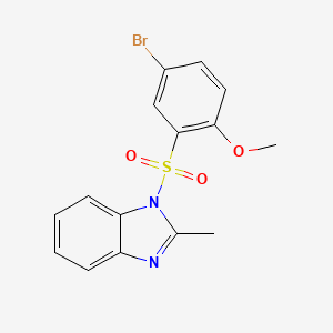 molecular formula C15H13BrN2O3S B13379117 4-bromo-2-[(2-methyl-1H-benzimidazol-1-yl)sulfonyl]phenyl methyl ether 
