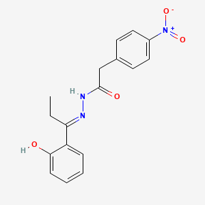 molecular formula C17H17N3O4 B13379150 2-{4-nitrophenyl}-N'-[1-(2-hydroxyphenyl)propylidene]acetohydrazide 