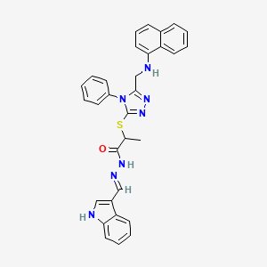 molecular formula C31H27N7OS B13379213 N'-(1H-indol-3-ylmethylene)-2-({5-[(1-naphthylamino)methyl]-4-phenyl-4H-1,2,4-triazol-3-yl}sulfanyl)propanohydrazide 