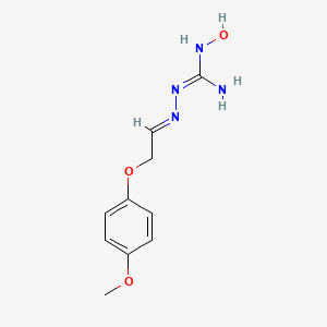 molecular formula C10H14N4O3 B13379233 N'-hydroxy-2-[2-(4-methoxyphenoxy)ethylidene]hydrazinecarboximidamide 