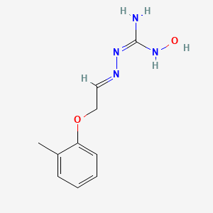 molecular formula C10H14N4O2 B13379256 N'-hydroxy-2-[2-(2-methylphenoxy)ethylidene]hydrazinecarboximidamide 