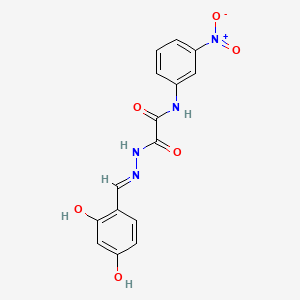 molecular formula C15H12N4O6 B13379260 2-[2-(2,4-dihydroxybenzylidene)hydrazino]-N-{3-nitrophenyl}-2-oxoacetamide 