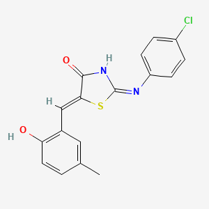 molecular formula C17H13ClN2O2S B13379318 (5Z)-2-(4-chloroanilino)-5-[(2-hydroxy-5-methylphenyl)methylidene]-1,3-thiazol-4-one 