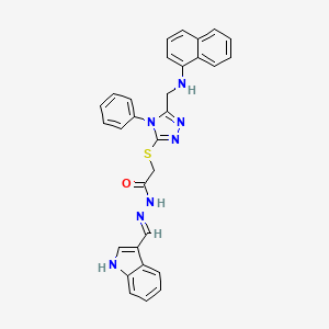 molecular formula C30H25N7OS B13379426 N'-(1H-indol-3-ylmethylene)-2-({5-[(1-naphthylamino)methyl]-4-phenyl-4H-1,2,4-triazol-3-yl}sulfanyl)acetohydrazide 