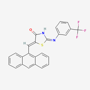 molecular formula C25H15F3N2OS B13379437 (5Z)-5-(anthracen-9-ylmethylidene)-2-[3-(trifluoromethyl)anilino]-1,3-thiazol-4-one 