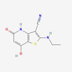 molecular formula C10H9N3O2S B13379440 2-(ethylamino)-5-hydroxy-7-oxo-4H-thieno[3,2-b]pyridine-3-carbonitrile 