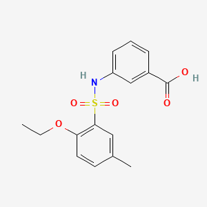 molecular formula C16H17NO5S B13379467 3-{[(2-Ethoxy-5-methylphenyl)sulfonyl]amino}benzoic acid 