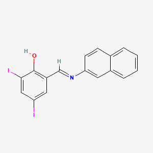 molecular formula C17H11I2NO B13379474 Phenol, 2,4-diiodo-6-(2-naphthyliminomethyl)- 