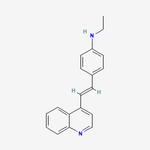 molecular formula C19H18N2 B13379498 N-ethyl-N-{4-[2-(4-quinolinyl)vinyl]phenyl}amine 