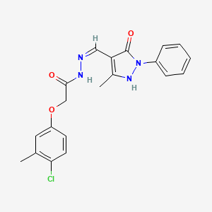 molecular formula C20H19ClN4O3 B13379527 2-(4-chloro-3-methylphenoxy)-N'-[(5-hydroxy-3-methyl-1-phenyl-1H-pyrazol-4-yl)methylene]acetohydrazide 