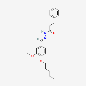 molecular formula C22H28N2O3 B13379561 N'-[3-methoxy-4-(pentyloxy)benzylidene]-3-phenylpropanohydrazide 