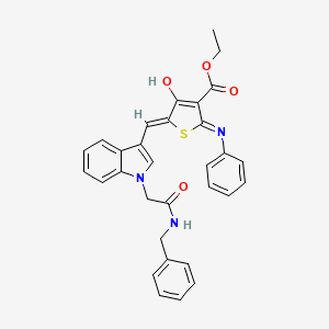 molecular formula C31H27N3O4S B13379633 ethyl 2-anilino-5-({1-[2-(benzylamino)-2-oxoethyl]-1H-indol-3-yl}methylene)-4-oxo-4,5-dihydro-3-thiophenecarboxylate 